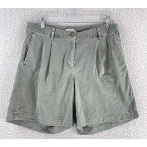 J. Jill Green Pleated 6" Bermuda Shorts Womens Chino Khaki Casual Summer Size 10